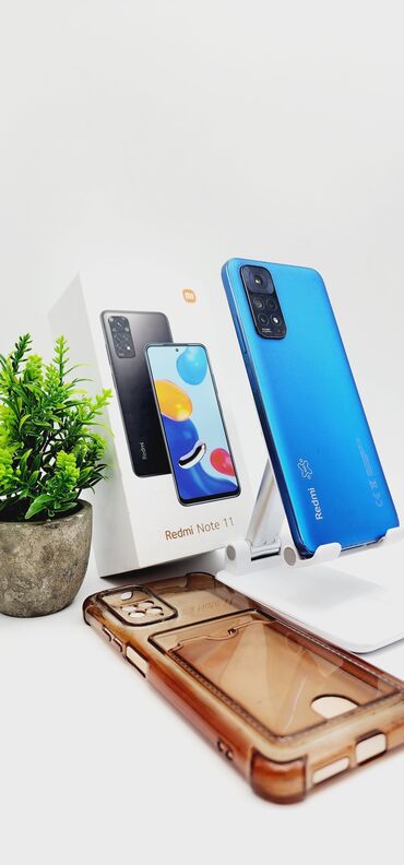 батарея на телефон: Xiaomi, Redmi Note 11, Б/у, 128 ГБ, цвет - Синий, 2 SIM