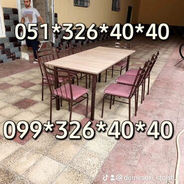 Masa və oturacaq dəstləri: Mətbəx üçün, Yeni, Açılmayan, Dördbucaq masa, 4 stul — 34