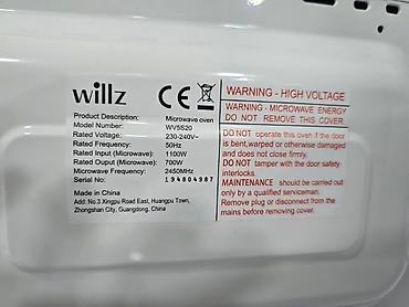 Mikrodalğalı sobalar: Mikrodalğalı soba Willz, Ayrıca dayanan, Mikrodalğalar ilə, rəng - Ağ, Yeni — 8