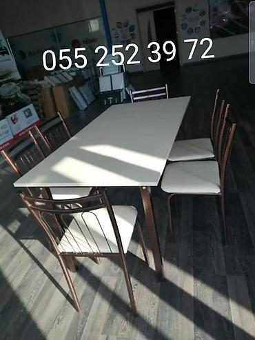 Masa və oturacaq dəstləri: Qonaq otağı üçün, Yeni, Açılmayan, Dördbucaq masa, 6 stul — 11