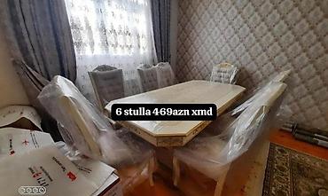 Masa və oturacaq dəstləri: Yemək otağı üçün dəstlər 1) Klassik dizaynlı masa + 6 stul - Krem — 3