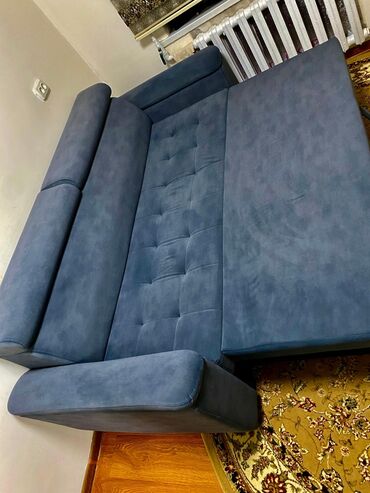 диван трансформер в двухъярусную кровать: Диван-кровать, цвет - Серый, Б/у