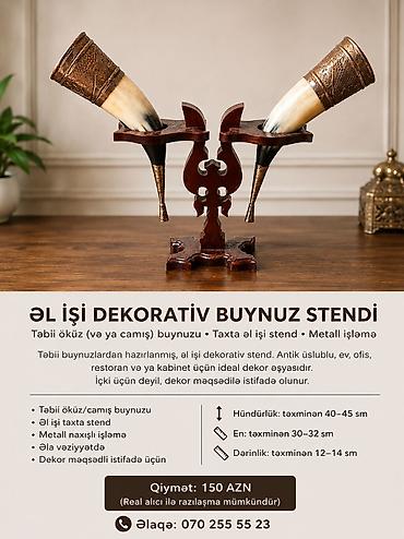 canavar dərisi: Əl işi dekorativ buynuz stendi - Tərkib: təbii öküz və ya camış — 1