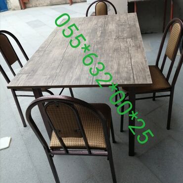Bağ, çöl masa və oturacaq dəstləri: Yeni, Kvadrat masa, 4 stul, Açılan, Stullar ilə, Metal, Azərbaycan — 29