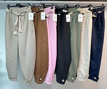 Pantalone: Ženske pantalone sa visokim strukom i kaišem-šalom - Kroj: visok — 9