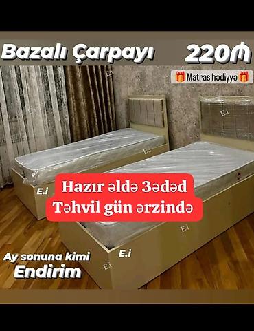 Çarpayılar: Yeni, Təknəfərlik çarpayı, Bazasız, Matras ilə, Siyirməsiz, Azərbaycan — 4