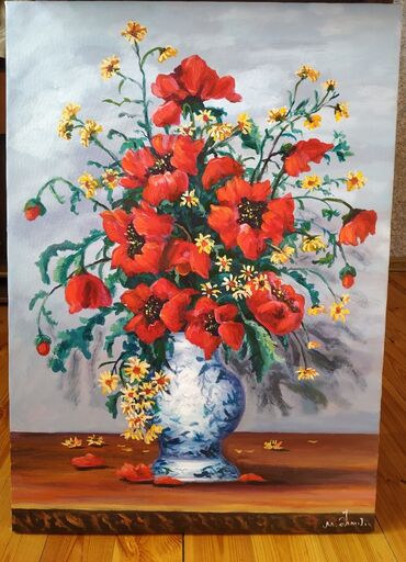 detskie perchatki dlya rukopashnogo boya: Yağlı boya ile ketan uzerinde hediyye resm eseri. Hər ölçüdə