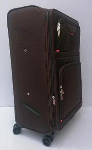 Putni koferi i torbe: Veliki kofer na točkiće – tekstilni, braon - Dimenzije: približno — 19