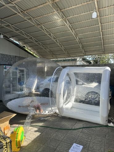 тенты для дома: Прозрачный надувной купол-дом (bubble tent) - Материал: прочный