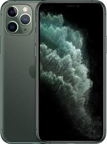 быу телефоны: IPhone 11 Pro, Б/у, 64 ГБ, Зеленый, Чехол, Коробка, 89 %