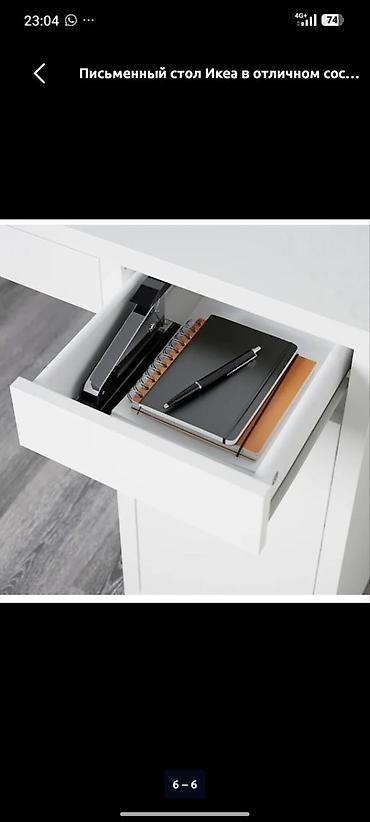 Компьютерные столы: Письменный стол Ikea, белый, современный минималистичный дизайн. - — 5