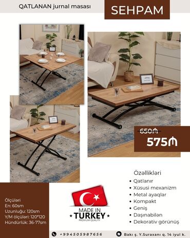 maşın üçün çadır: Yeni, Qonaq masası, Dördbucaq masa, Transformer, Türkiyə