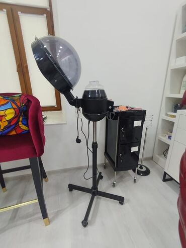 Лампы для сушки ногтей: Salon üçün buxarlı saç quruducu (kaskalı tip). - Geniş şəffaf kubok