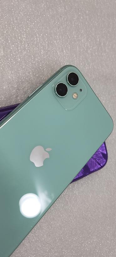 Apple iPhone: IPhone 11, Б/у, 128 ГБ, Зеленый, Чехол, 73 % — 11