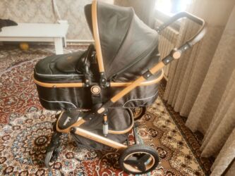 современные коляски для новорожденных: Балдар арабасы, түсү - Кара, Колдонулган