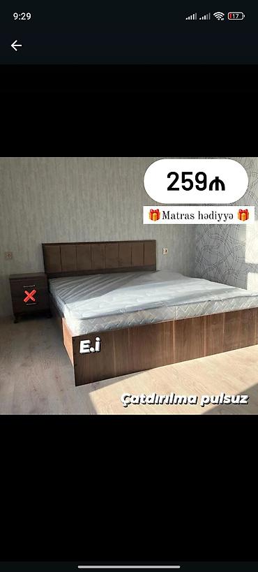 step deke cena: Yataq dəsti – taxta karkaslı, döşəyi ilə birlikdə. - Qiymət: 259₼ — 1