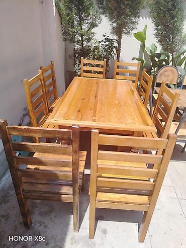 islemis mebeler: Masa desti satilir 8 eded oturacaq. masa uzun 1 50 sm en 1 metr 220 — 1