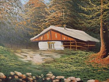 ev dekoru: Köhnə Şəkildi Olduqca Böyük Yağlı boya tablo – dağ mənzəresi — 4