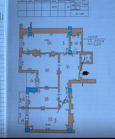 готовые проекты домов в кыргызстане: 3 комнаты, 120 м², Элитка, 12 этаж, ПСО (под самоотделку)