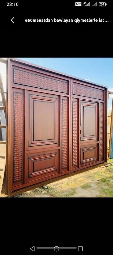 heyet qapıları: Metal darvaza dəsti - Material: qalın divarlı metaldan hazırlanmış — 1