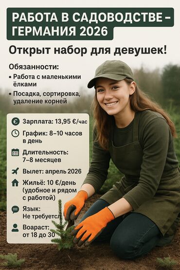 работа в бишкеке для женщин без опыта: Жумуш - Германия, Айыл чарба, Тажрыйбасыз, Медкамсыздандыруу