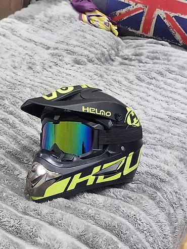boks kaska: HELNO off-road/endurо kaskı + aynalı qoruyucu eynək dəsti - Növ — 3