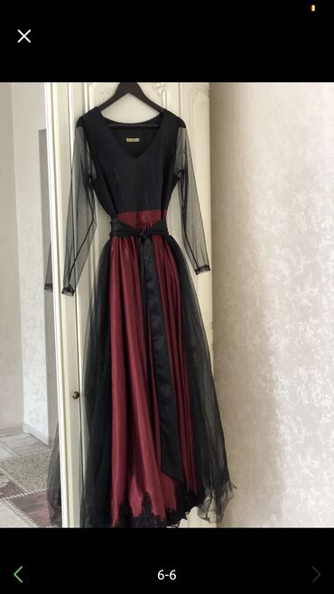черное вечернее платье: Вечернее платье, Длинная модель, С рукавами, M (EU 38), L (EU 40)