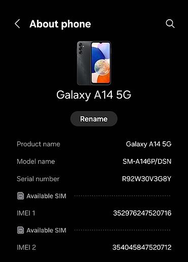 note 14: Samsung Galaxy A14 5G, Б/у, 64 ГБ, цвет - Черный — 8
