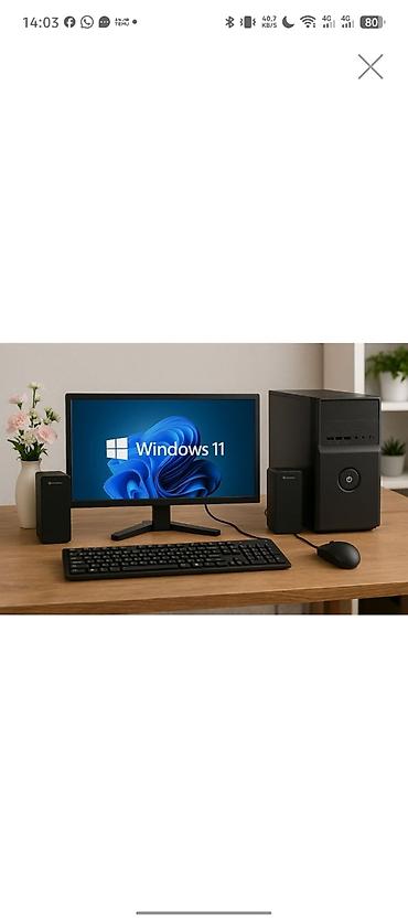 windows: Tərkib: - Sistem bloku (qara korpus, ön paneldə USB portları və güc — 1