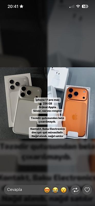 iphona 6 plus: IPhone 17 Pro Max, 256 GB, Narıncı — 1