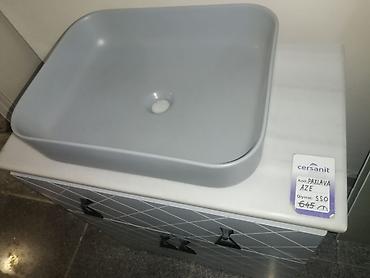 plastik dolabı: Məhsul: Vannaya üçün dolab və üst qoyulan əl-üz yuma qabı seti - — 2