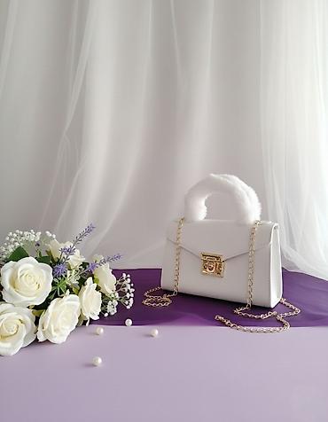 Çantalar: Ağ mini çiyin/əl çantası – zərif və modern dizayn - Material: hamar — 1