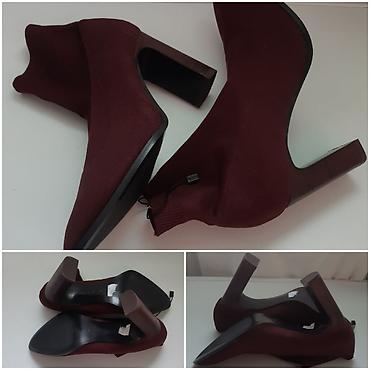 pacioti patike: Nove Zara Woman čizmice – model „čarapa” u elegantnoj bordo boji. - — 3