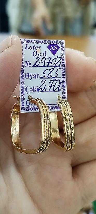 Aksesuarlar: Sırğa, Sarı qızıl, 585 Əyar, 2700 g — 6