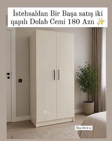 İki qapılı şkaf – sadə və zərif dizayn - Rəng: açıq bej/krem - lalafo.az -da İki qapılı şkaf – sadə və zərif dizayn - Rəng: açıq bej/krem -