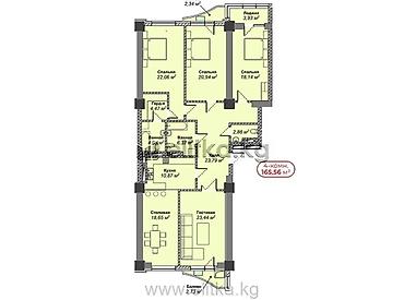 4: 4 комнаты, 165 м², Элитка, 6 этаж, ПСО (под самоотделку) — 9