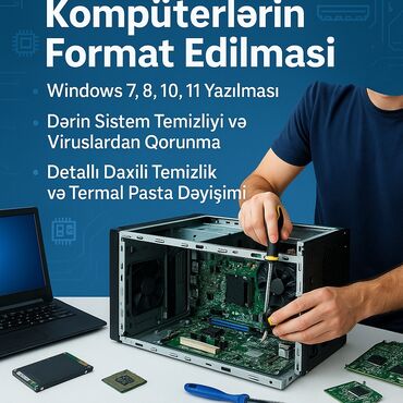 Başqa xidmətlər: Qiymet görülen işe göre deyişir. Xidmətlərimiz Kompüter və Notebook