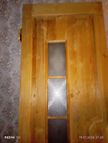 taxta otaq qapisi: Məhsul: Şüşəli taxta otaq qapısı - Material: təbii ağac (şpon deyil) — 4