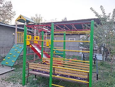 слив детей: Детская уличная игровая площадка-комплекс - Две горки: широкая — 2