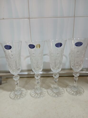 karaca bohemia crystal: Qədəhlər, rəng - Ağ, Xrustal, 4 ədədli dəst, Çexiya