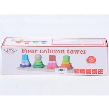 sandale crocs: Multifunkcionalna drvena slagalica – Four Column Tower - Edukativna — 1