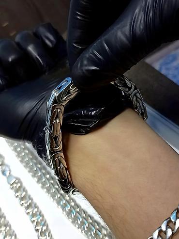 Серебряные цепочки: Цепочка, Бисмарк, Проба 925, Мужские, Новый — 28