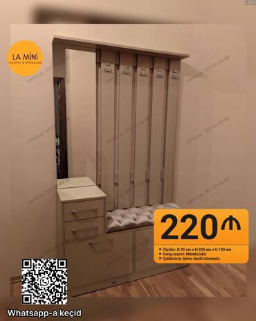 работа сборщиком мебели: Qarderob/Dehliz üçün paltar asılqanı və oturacaqlı konsol - Model: LA