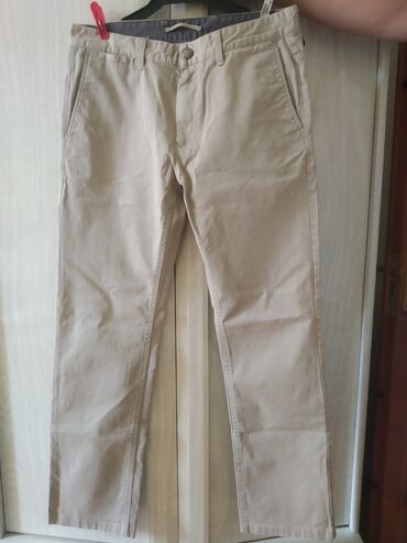 джинсовые брюки: Брюки L (EU 40), цвет - Бежевый