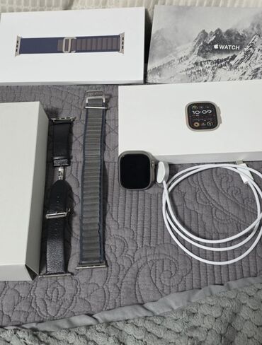 титан алмашам: Б/У Apple Watch Ultra (титан, 49 мм) Аккумулятор: 99% емкость В