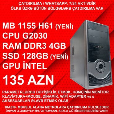 Masaüstü kompüterlər və iş stansiyaları: ⭐TƏK KEYS – 135 AZN ⭐22” Yeni Monitorla dəst – 235 AZN