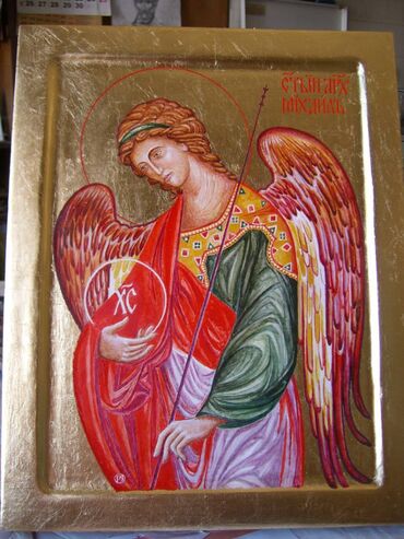 Slike i ramovi: Ikona Sv Arhangel Mihail naslikana na dasci. Tempera, pozlata