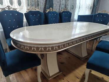 Taburetlər: Qonaq otağı üçün, Oval masa, 8 stul