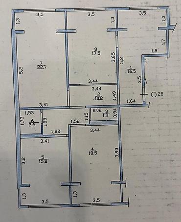 Продажа квартир: 4 комнаты, 106 м², Кок-Жар ж/м 108 серия, 7 этаж, Требуется ремонт — 10
