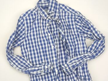 Shirts: Shirt 12 years, condition - Perfect, pattern - Cell, color - Blue